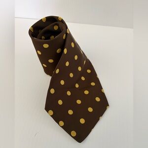Sears Brown Tie with Yellow Polka Dots
